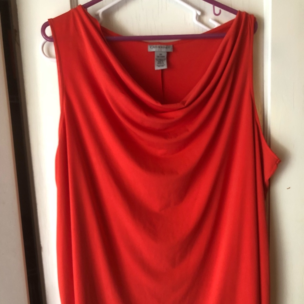 Orange sleeveless tops